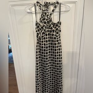 Silk halter dress .